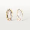 Trinity-Ring, kleines Modell, halb pavé-besetzt