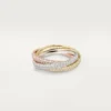 Trinity-Ring, kleines Modell, mit Pavé-Besatz