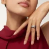 Trinity-Ring, Lack, halb gepavé