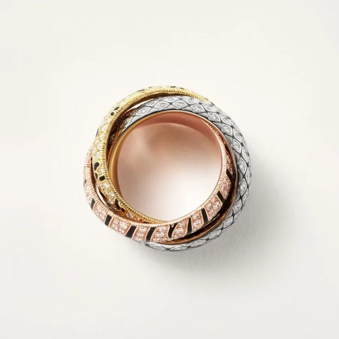 Trinity-Ring, Lack, Pavé