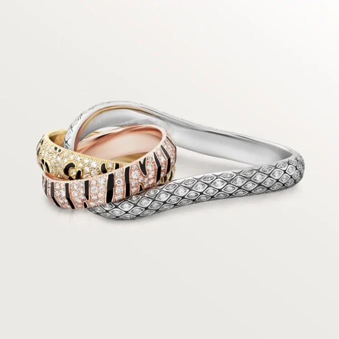 Trinity-Zweifingerring, Lack, Pavé