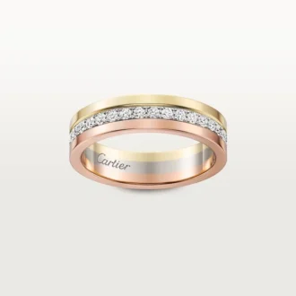 Vendome Louis Cartier Ehering, 4,8 mm Breite, pavé-besetzt