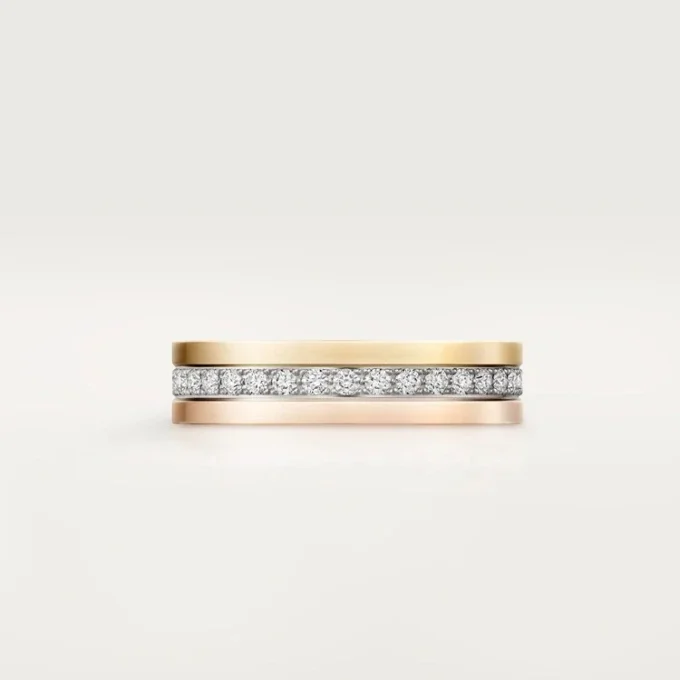 Vendome Louis Cartier Ehering, 4,8 mm Breite, pavé-besetzt