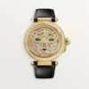 Weitere Panthere-Schmuck-Uhren – 41 mm, mechanisches Handaufzugswerk, 18 Karat Gelbgold, Diamanten, austauschbare Lederarmbänder – Cartier