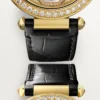 Weitere Panthere-Schmuck-Uhren – 41 mm, mechanisches Handaufzugswerk, 18 Karat Gelbgold, Diamanten, austauschbare Lederarmbänder – Cartier