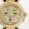 Weitere Panthere-Schmuck-Uhren – 41 mm, mechanisches Handaufzugswerk, 18 Karat Gelbgold, Diamanten, austauschbare Lederarmbänder – Cartier